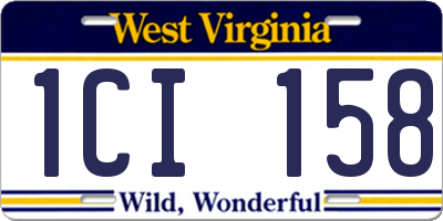 WV license plate 1CI158