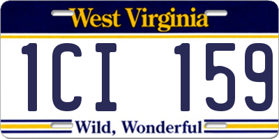 WV license plate 1CI159