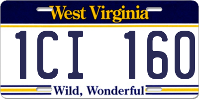 WV license plate 1CI160