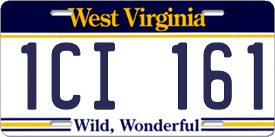 WV license plate 1CI161