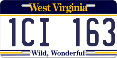 WV license plate 1CI163