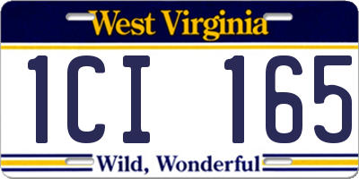 WV license plate 1CI165