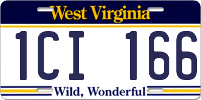 WV license plate 1CI166