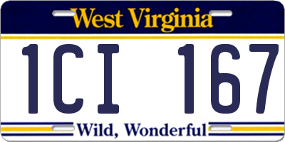 WV license plate 1CI167
