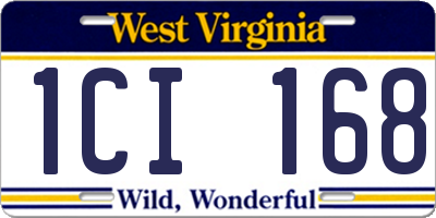WV license plate 1CI168