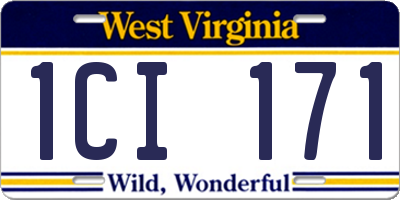 WV license plate 1CI171