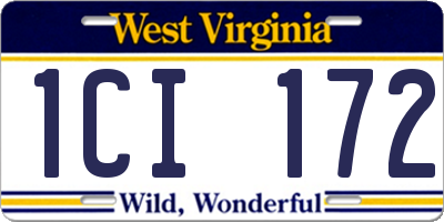 WV license plate 1CI172