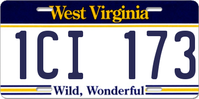 WV license plate 1CI173