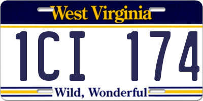 WV license plate 1CI174