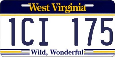 WV license plate 1CI175