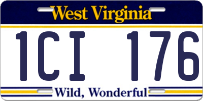 WV license plate 1CI176