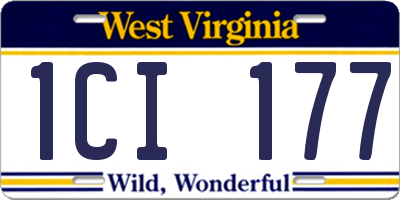 WV license plate 1CI177