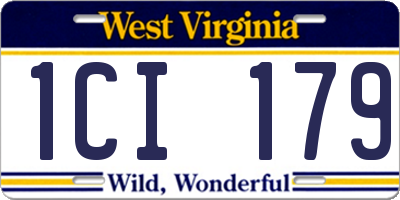 WV license plate 1CI179
