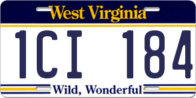 WV license plate 1CI184