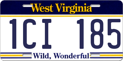 WV license plate 1CI185