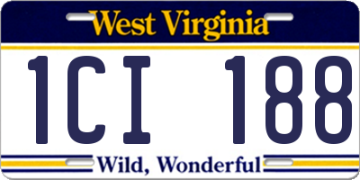 WV license plate 1CI188