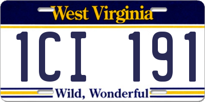 WV license plate 1CI191