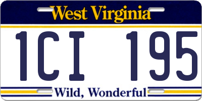 WV license plate 1CI195