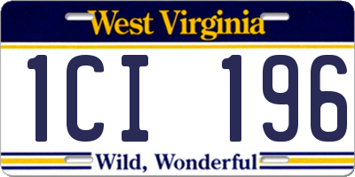 WV license plate 1CI196