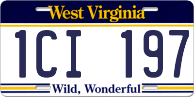 WV license plate 1CI197
