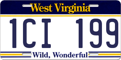 WV license plate 1CI199