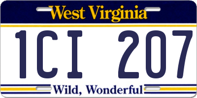 WV license plate 1CI207