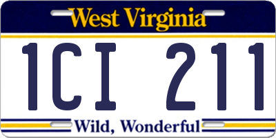 WV license plate 1CI211