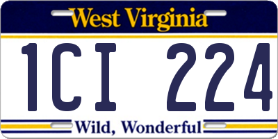 WV license plate 1CI224