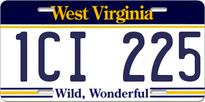 WV license plate 1CI225