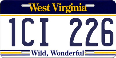 WV license plate 1CI226