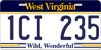 WV license plate 1CI235