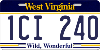 WV license plate 1CI240
