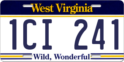 WV license plate 1CI241