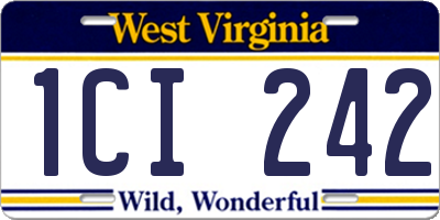 WV license plate 1CI242