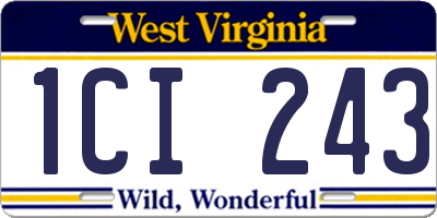 WV license plate 1CI243