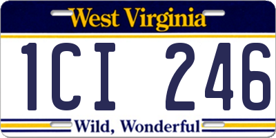 WV license plate 1CI246