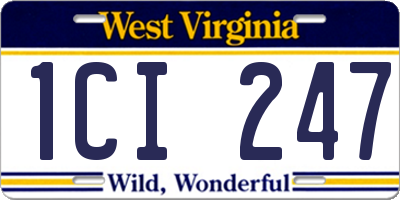 WV license plate 1CI247