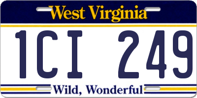 WV license plate 1CI249