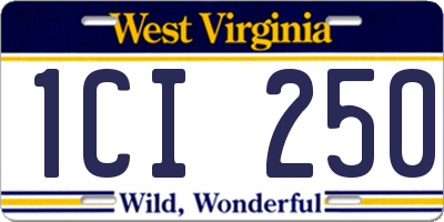 WV license plate 1CI250