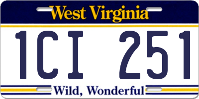WV license plate 1CI251