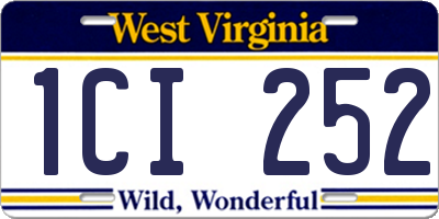 WV license plate 1CI252