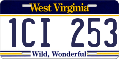 WV license plate 1CI253