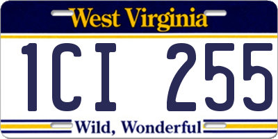 WV license plate 1CI255