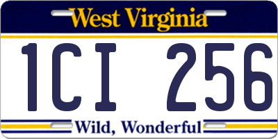 WV license plate 1CI256
