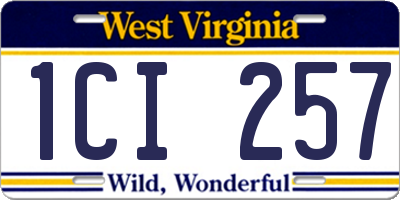 WV license plate 1CI257
