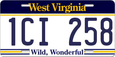 WV license plate 1CI258