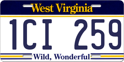 WV license plate 1CI259
