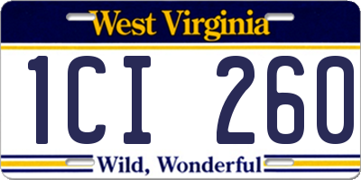 WV license plate 1CI260