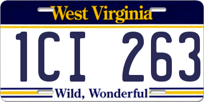 WV license plate 1CI263