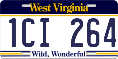 WV license plate 1CI264